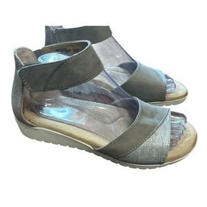 Earth Spirit Women's Gray Casual Comfort Ankle‎ Strap Open Toe Wedge Sandals